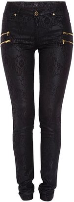 Morgan Slim fit jeans with lace like patterning