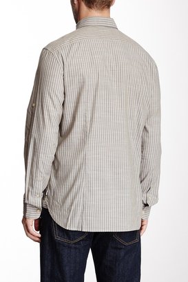 John Varvatos Star USA by Long Button-Up Sleeve Striped Shirt