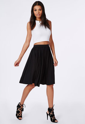 Missguided Full Jersey Midi Skirt Black