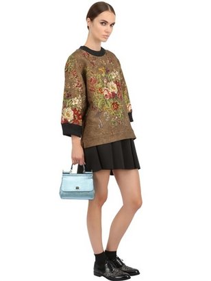 Dolce & Gabbana Small Sicily Lamé Dauphine Leather
