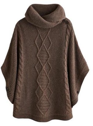 Joules Tess Womens Knitted Poncho - Brown Marl