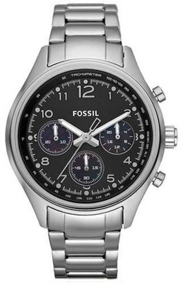 Fossil Women's Flight CH2799 Silver Stainless-Steel Analog Quartz Watch with Black Dial