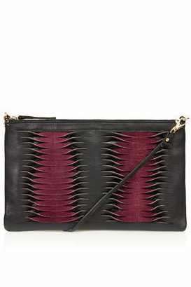 Topshop Womens Twisted Leather Clutch - Black