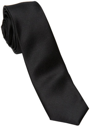Burton Black Central Stripe Silk Skinny Tie