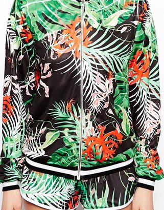 ASOS COLLECTION Bomber Jacket in Tropical Print