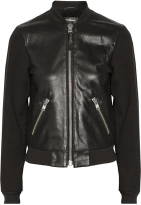 Mackage Jennifer paneled leather and cotton biker jacket