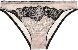 Stella McCartney Ellie Leaping low-rise printed stretch-silk and tulle  briefs