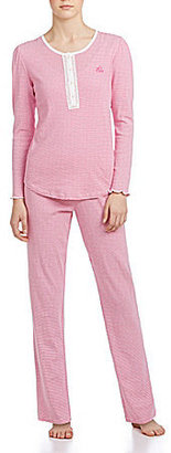 Lauren Ralph Lauren Long-Sleeve Kint Pajamas