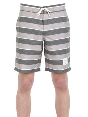 Thom Browne Anchor Striped Nylon Swimming Shorts
