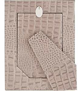 Barneys New York Croc-Embossed 4" x 6" Picture Frame - Gray
