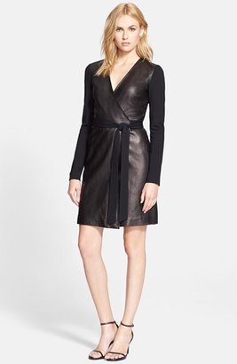 Diane von Furstenberg Leather Wrap Dress
