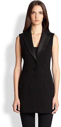 Saks Fifth Avenue Faux-Leather-Detail Vest