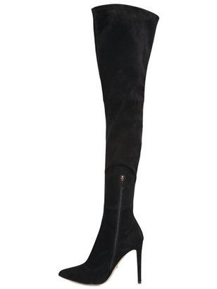 Sergio Rossi 105mm Matrix Suede Over-The-Knee Boots