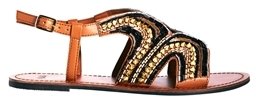 ASOS FRECKLE Embellished Flat Sandals - Gold