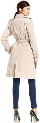 London Fog Double-Breasted Belted Trench Coat