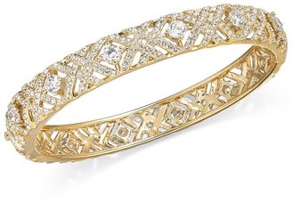 Eliot Danori 18k Gold-Plated Criss-Cross Crystal Bangle Bracelet
