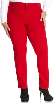 Style&Co. Style & Co. Plus Size Tummy-Control Slim-Leg Jeans, Red Amore Wash
