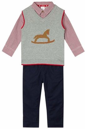 J by Jasper Conran Designer Babies Red Shirt, Tank And Trousers Set
