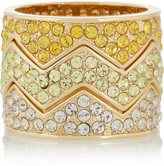 Eddie Borgo Set of three gold-plated crystal rings