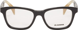 Jil Sander Black & Bone Trapezoidal Optical Glasses