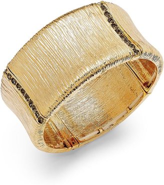 Alfani Gold-Tone Black Stone Stretch Bracelet