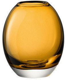 LSA International Molten Oval Vase - Amber