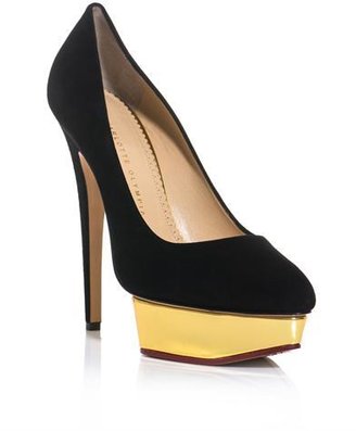 Charlotte Olympia SHOES CINDY SUEDE POINTED COUR Black