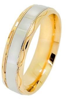 Gents Clarity luxury handcrafted 6mm 18ct 2 colour wedding band