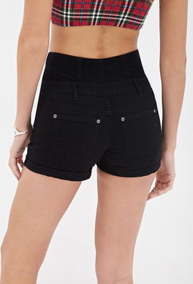 Forever 21 High-Waisted Buttoned Denim Shorts