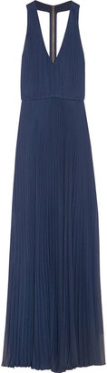 Alice + Olivia Pleated georgette gown