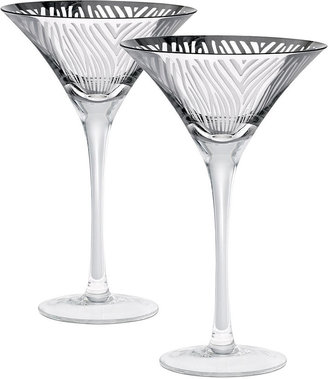 Artland CLOSEOUT! Glassware, Set of 2 Zebra Print Martini Glasses