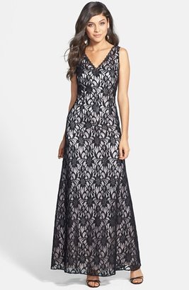 Adrianna Papell Sleeveless Lace Gown