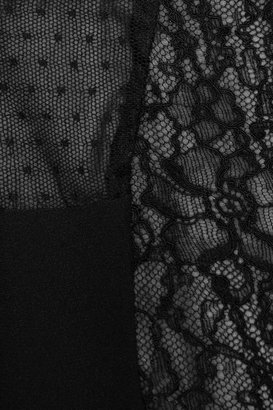 Antonio Berardi Lace and point d'esprit-paneled crepe gown