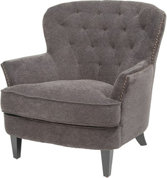 Asstd National Brand Tafton Fabric Tufted Wing Chair