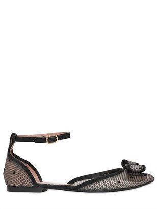 RED Valentino 10mm Rubber Net Bow Flats