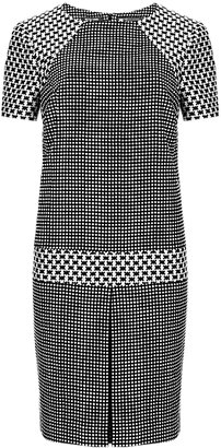 Marks and Spencer Best Of British For M&s Collection Geometric Print Shift Dress with Silk