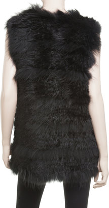 Max Studio Woven Fur Vest