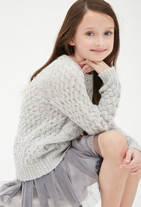 Forever 21 girls Cabled Open-Knit Sweater (Kids)