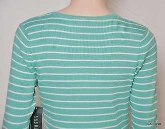 Lauren Ralph Lauren Nwt $89 KERWYN Striped Cotton Henley Sweater Top S/M/L/XL