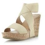 Dorothy Perkins Womens Head Over Heels By Dune Gibby Cork-Effect Wedges- Gold