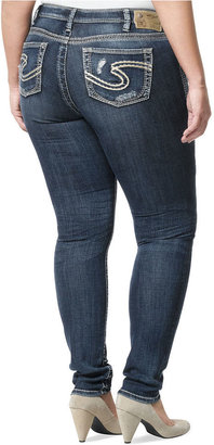 Silver Jeans Silver Plus Size Tuesday Destructed Skinny Jeans, Indigo Wash