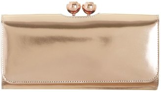 Ted Baker Pink metallic crystal top leather purse