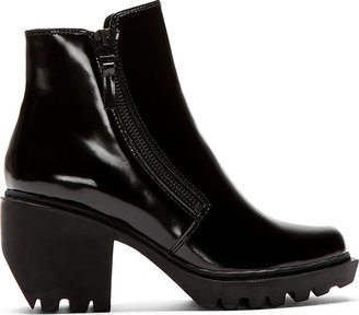 Opening Ceremony Black Grunge Double Zip Ankle Boots