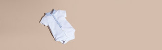Burberry Check Detail Cotton Bodysuit