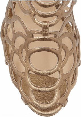 Oscar de la Renta Gladia metallic leather sandals