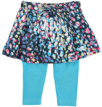 3 Pommes flower-printed viscose twill skirt and stretch jersey leggings