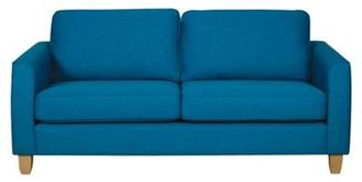 Debenhams Large teal blue 'Dante' sofa with light wood feet