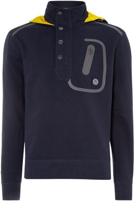 Duck and Cover Men's Clegane technical pique half placket hoody