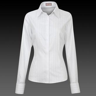 Thomas Pink White Rivals Herringbone Women's Shirt - Double Cuff