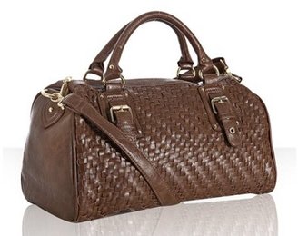 Steve Madden cognac woven faux leather 'BKyla' satchel